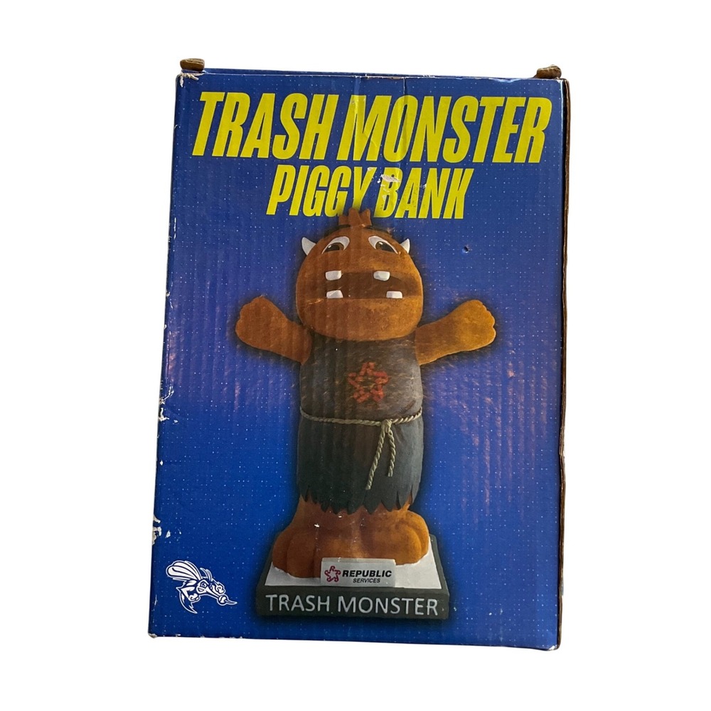 Republic Services Trash Monster Piggy Bank Unisex OS‎ Orange Mascot Collectible